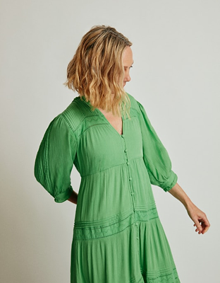 Green Fit & Flare Dress